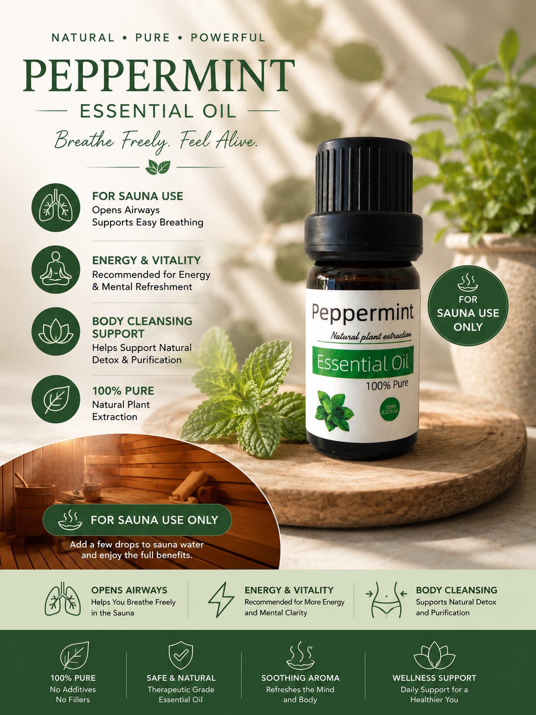 ESSENTIAL OIL PEPPERMINT 100% pure
