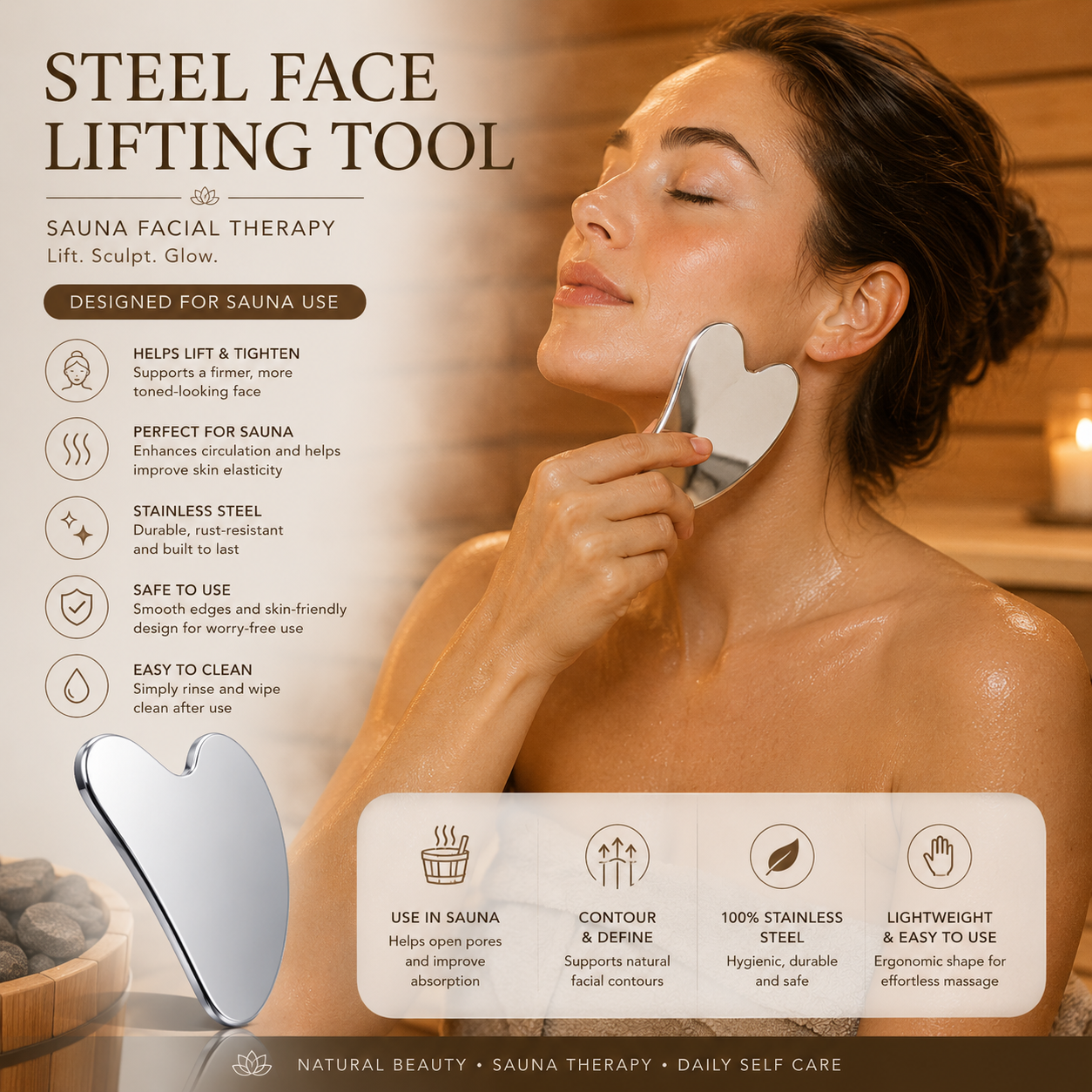 Face Lifting Tool In Sauna